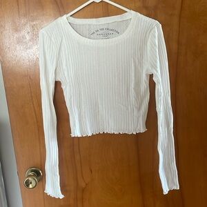 cropped white long sleeve